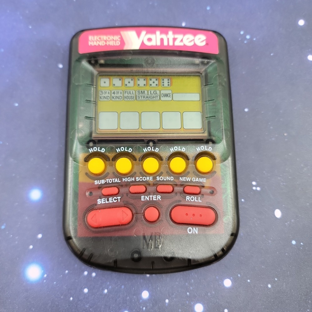 1995 Electronic Handheld Yahtzee Game - Tested 4511 Clear Milton Bradley
